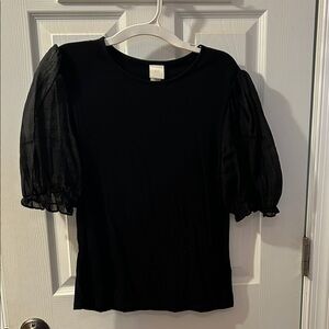 H&M Black Puff Sleeve Blouse